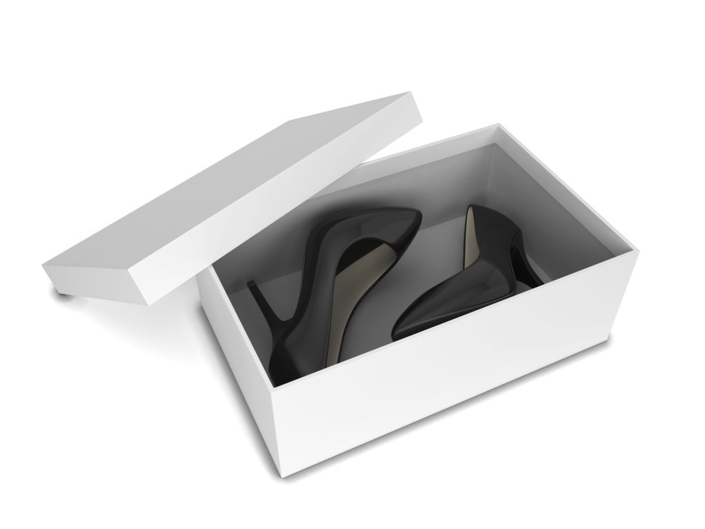 An athletic shoe box with dividers is a fabulous way to store your